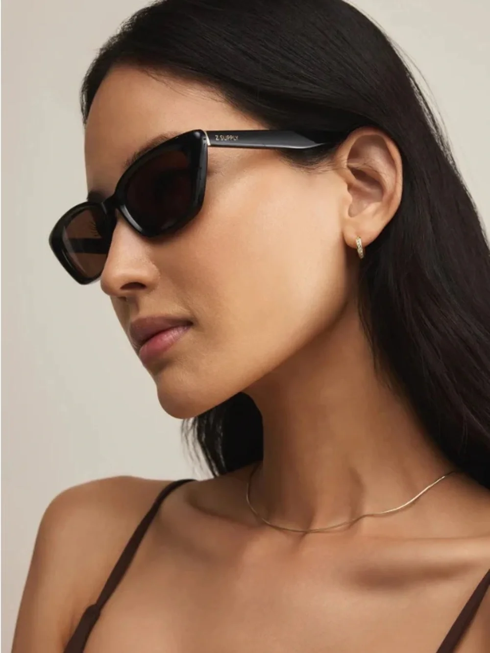 Z SUPPLY - STAYCATION POLARIZED SUNGLASSES POLISHED BLACK BROWN NWT - Picture 6 of 6